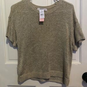 LOFT Gold Shimmer Summer Sweater